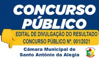 EDITAL DE DIVULGAÇÃO DO RESULTADO CONCURSO PÚBLICO Nº. 001/2021